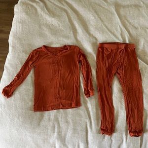 Orange lute baby bamboo pajamas